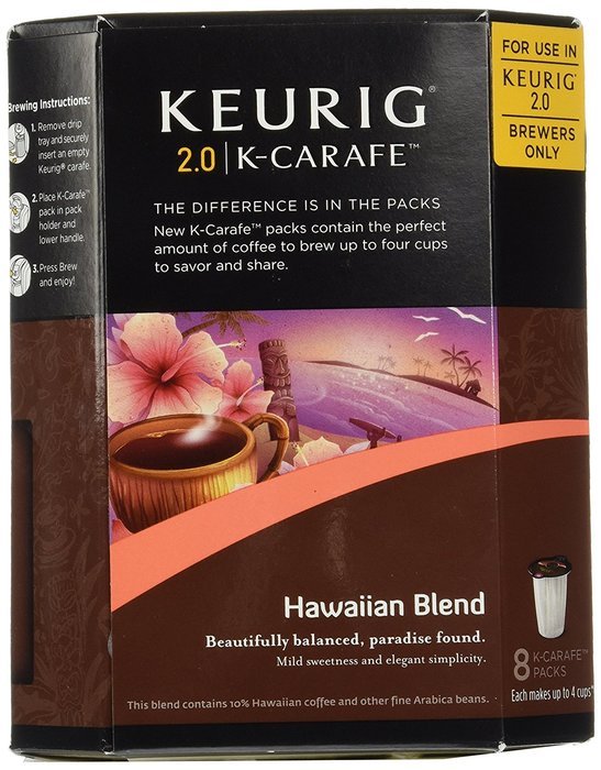 Keurig 2.0 Tully's Hawaiian Blend K-carafe Packs (8)