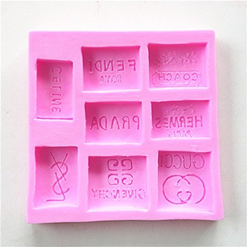 Wocuz W0625 8 Famous Brand Logo Pattern Silicone Candy Fondant Mold for Cake Cupcake Decoration