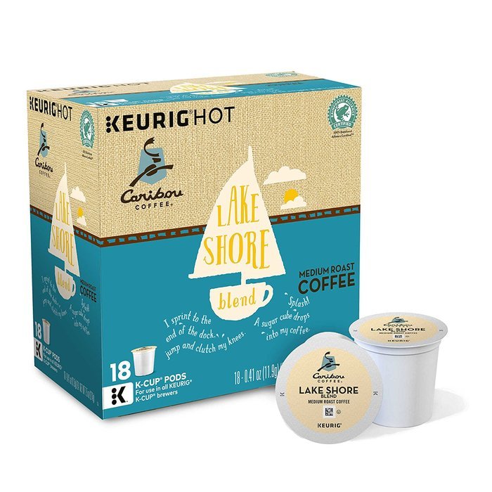 Caribou Coffee Lake Shore Blend, Keurig K-Cups, 18 Count