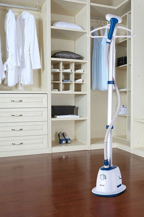 SALAV Professional Series GS60-BJ Wide Bar Garment Steamer with 360 Degrees Swivel Hanger, 1500 W, Gray