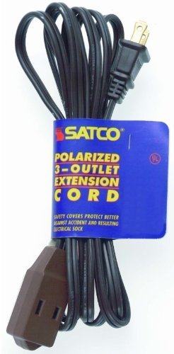 Satco Products 93/197 16/2 SPT Polarized 3 Outlet Brown Extension Cord, 12-Foot by Satco