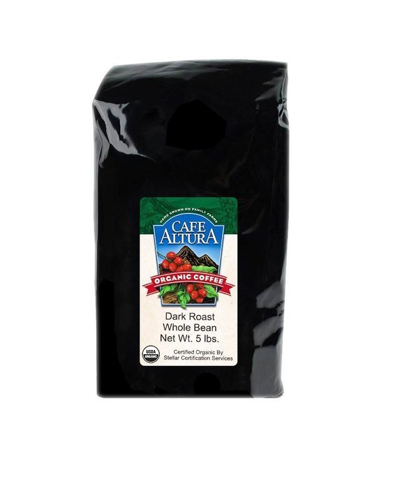 Cafe Altura Whole Bean Organic Coffee, Regular Roast, 5 Pound N7