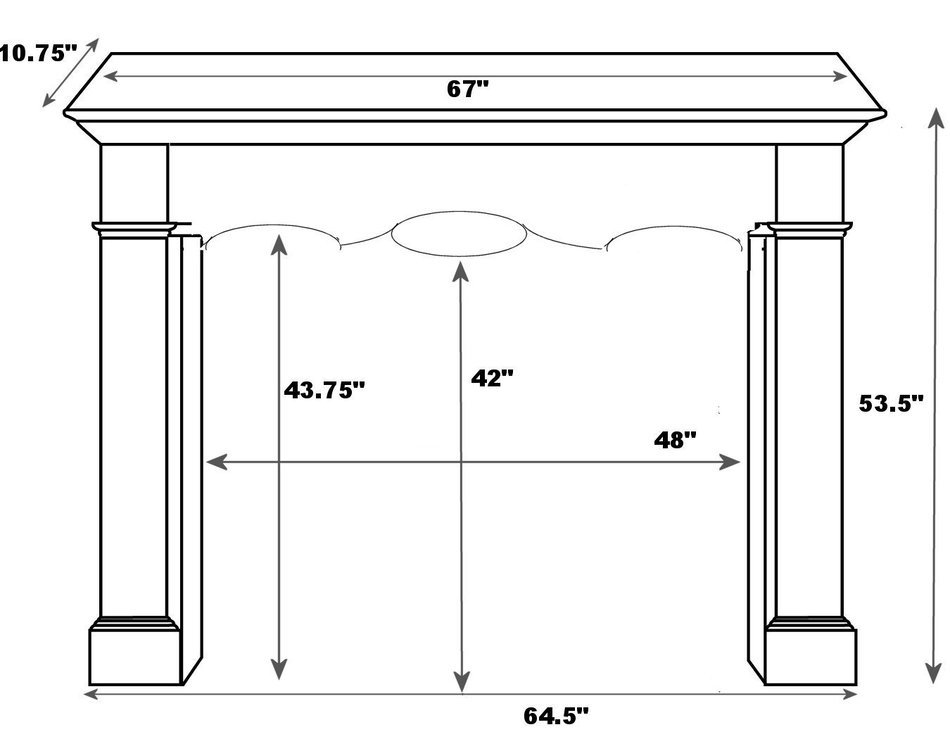 Pearl Mantels 134-58 Deauville Unfinished Fireplace Mantel, Interior Opening 58-Inch Wide by 42-Inch High N4