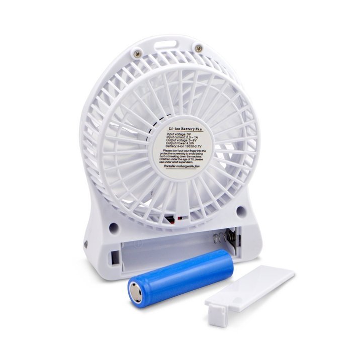 iKKEGOL Mini Portable Personal Table Fan for Office Outdoor Travel, 4-inch, Rechargeable (White) N4