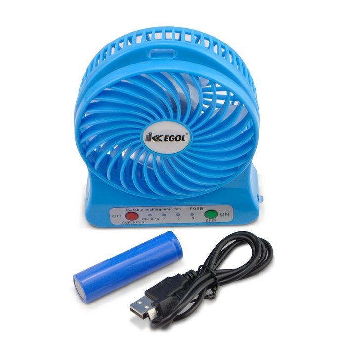 iKKEGOL Mini Portable Personal Table Fan for Office Outdoor Travel, 4-inch, Rechargeable (White) N5