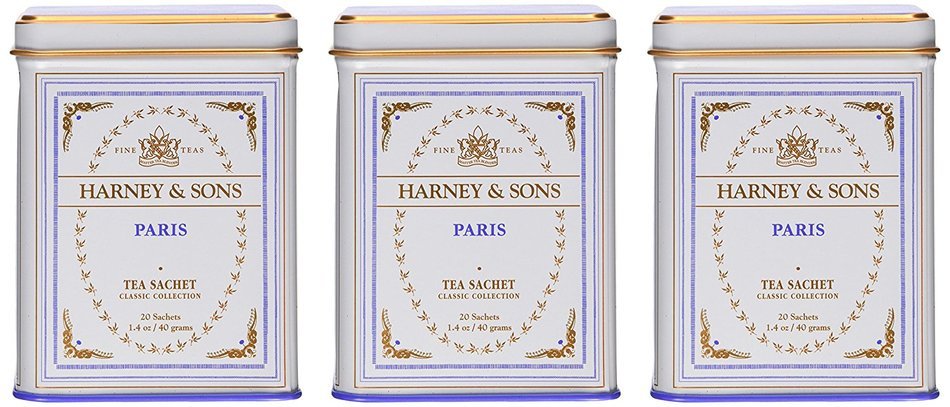 Harney and Sons Classic Tea Sachet in Tin, Paris, 20 Count (Pack of 3)