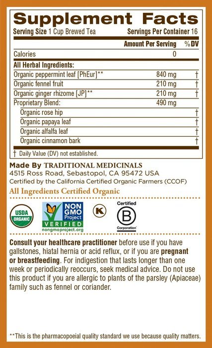 Traditional Medicinals Organic Ginger Aid Tea, 16 Tea Bags (Pack of 6) N8