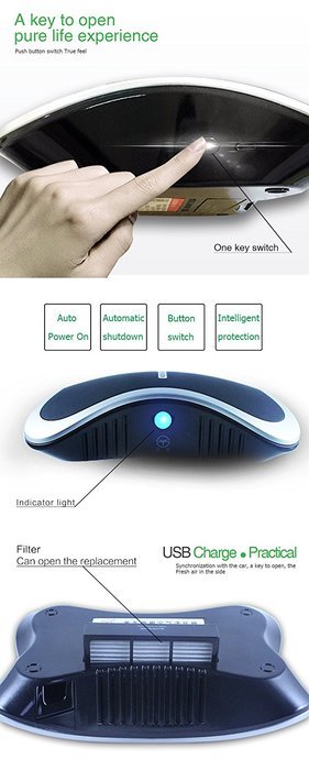 Ionic Desktop Air Purifier, negative ions car home dual-use air cleaner, Mini Air Cleaner for for Small Bedroom... N11