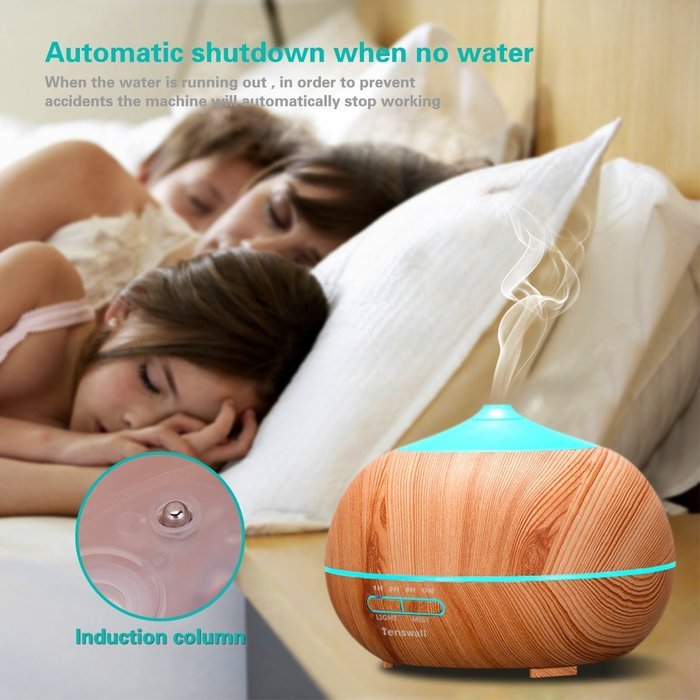 Tenswall 400ml Ultrasonic Aromatherapy Essential Oil Diffuser, Cool Mist Humidifier - Whisper Quiet Operation... N12