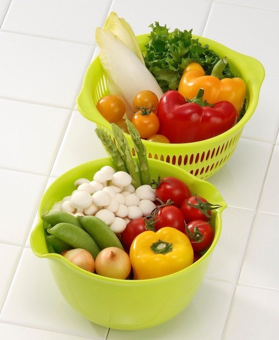 Inomata 6-Piece Coppo Colander and Mixing Bowl Set, 3-Color N5