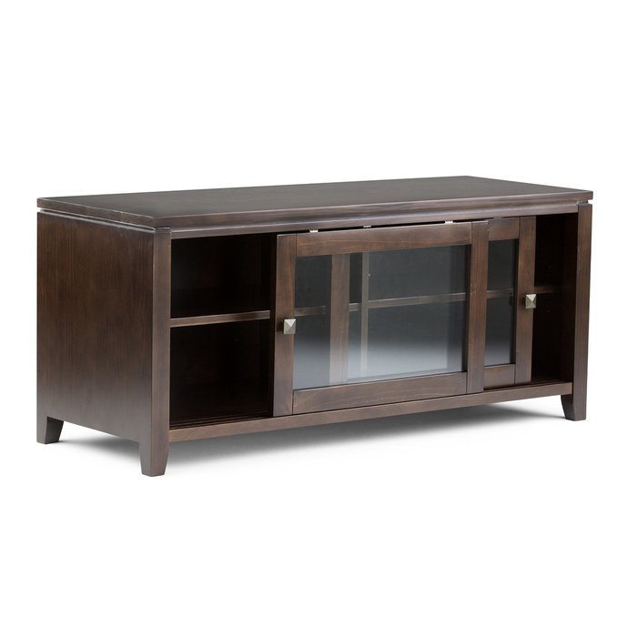 Simpli Home Cosmopolitan Wide TV Media Stand, 72", Coffee Brown N10