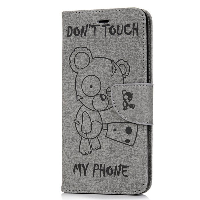 iPhone 7 Plus Case (5.5 inch) - Wallet Flip Stand Case Embossed Cute Bear PU Leather Case Shockproof TPU Inner...