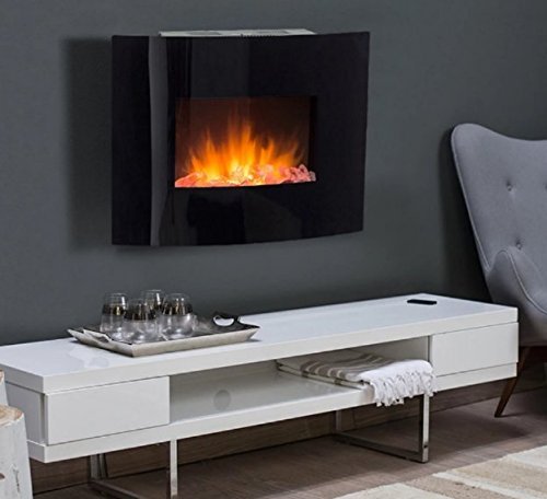 Electric Fireplace Wall Mount,Wall Heater 24 in. Curved /Pedestal-Warm Up Any Decor With Realistic LED Flames... N3