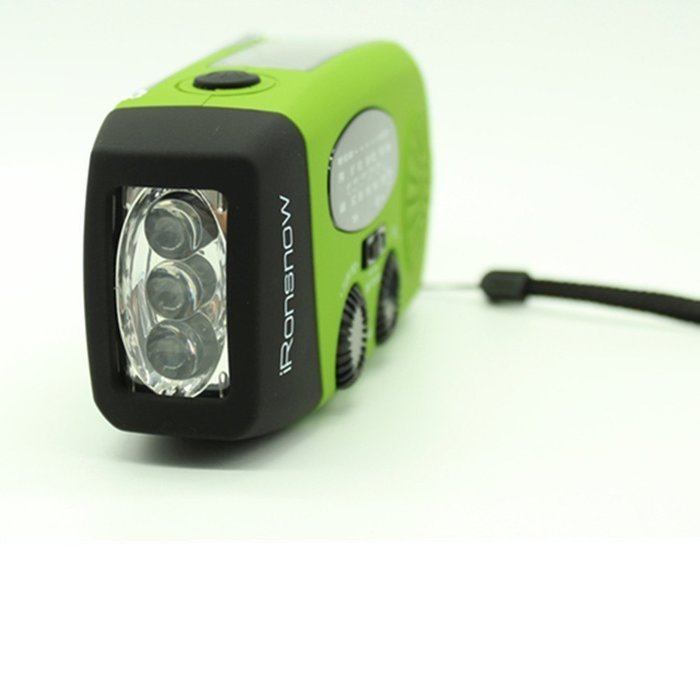 iRonsnow IS-088 Dynamo Emergency Solar Hand Crank Self Powered AM/FM/NOAA Weather Radio, LED Flashlight, Smart... N5