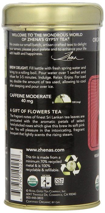 Zhena's Gypsy Tea, Gypsy Rose, 22 Count Tea Sachet, 1.55oz N2