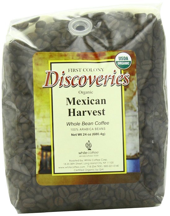 First Colony Organic Whole Bean Coffee, Mexican Harvest, 24-Ounce N2