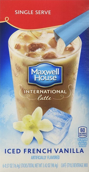 Maxwell House International Coffee French Vanilla Iced Latte Singles, 3.42-Ounce Boxes (Pack of 8) N5