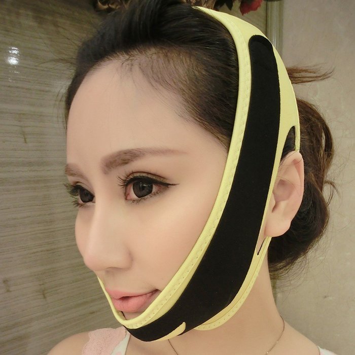 Spritech(TM) Women's Magic Thin Face Instrument Reduce Double Chin Face Belt Anti Wrinkle Mask Yellow N4