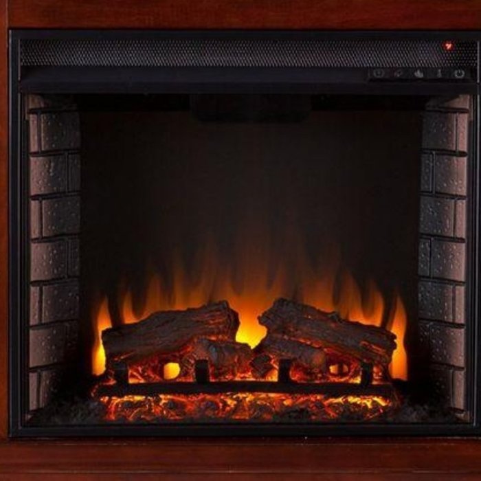 Carter 48 in. Convertible Electric Indoor Portable Corner Fireplace Heater in Cherry, Can Fit Flat TV up to 46... N3