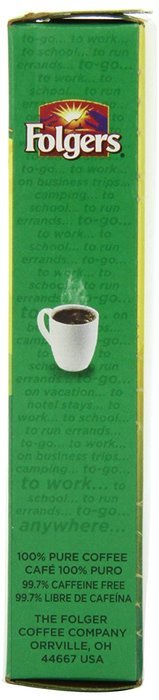 Folgers Classic Decaf Instant Coffee, Single Serve Packets, (Pack of 12) N3