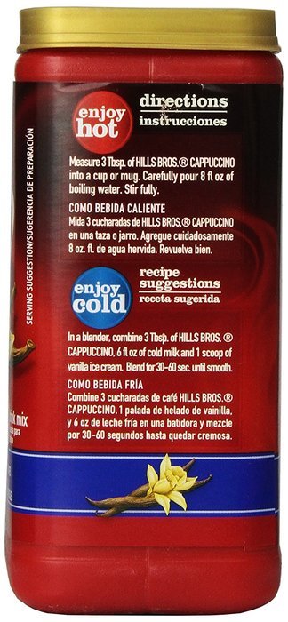 Hills Bros Cappuccino Sugar-Free French Vanilla, 12 Ounce N28