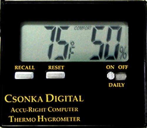 *NEW* Csonka Digital Calibrating Accu-Right Thermo Hygrometer, Grey
