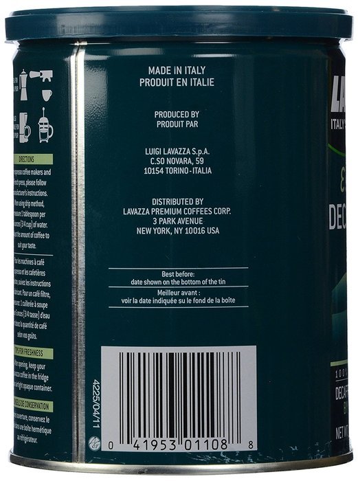 Lavazza Decaf Ground Coffee - Espresso - 8 oz N6