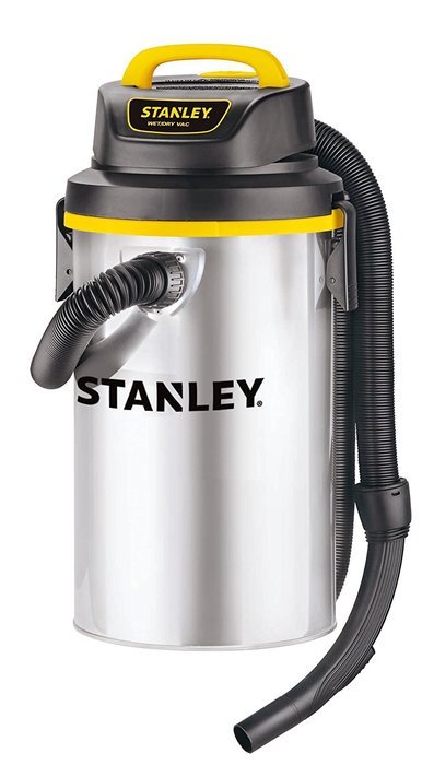 Stanley Wet/Dry Vacuum, 5 Gallon, 4 Horsepower, Stainless Steel Tank N3