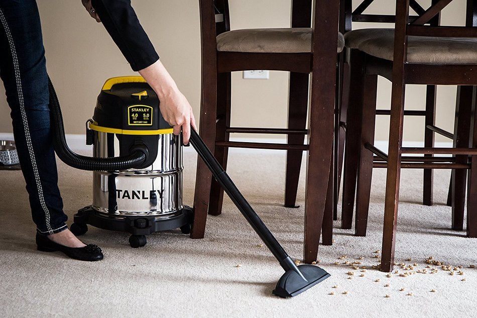 Stanley Wet/Dry Vacuum, 5 Gallon, 4 Horsepower, Stainless Steel Tank N4