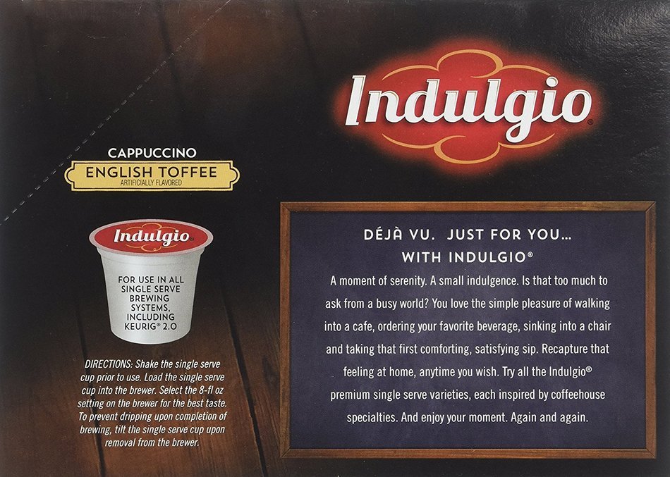 Indulgio French Vanilla Cappuccino Single Serve K-cup, 42 Count (Compatible with 2.0 Keurig Brewers) N26