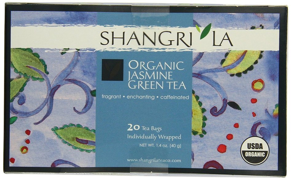 Shangri La Tea Company Organic Tea Bags, Jasmine Green, 20 Count (Pack of 6) N3