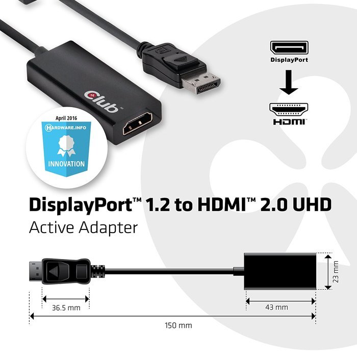 Club3D Displayport 1.2 to HDMI 2.0 UHD (CAC-1070) N12
