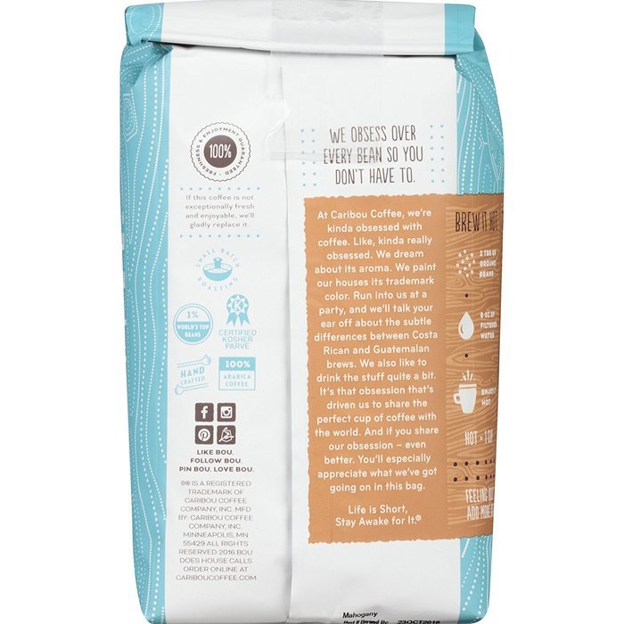 Caribou Coffee Mahogany Whole Bean, 12 Ounce Bag N63