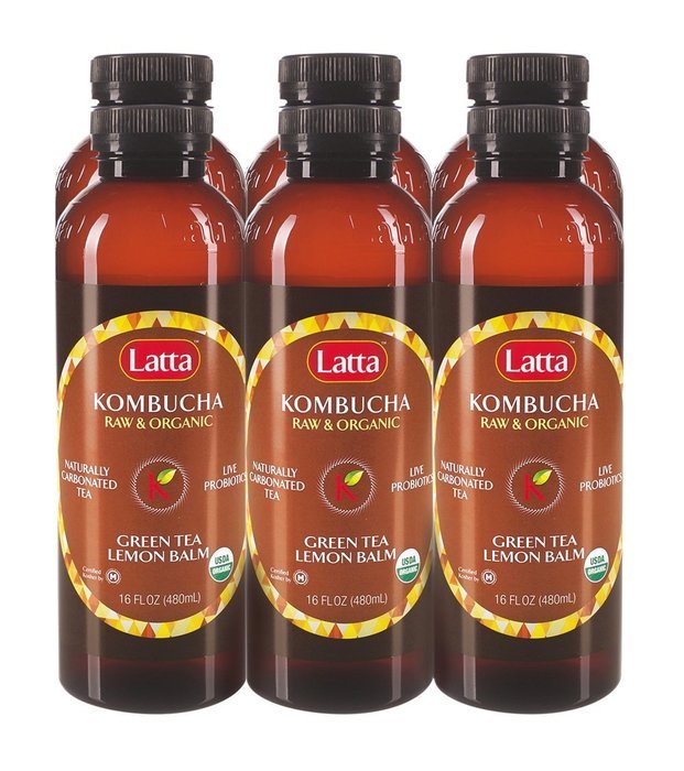 Latta Kombucha Green Tea Lemon Balm, Raw and Organic, only 2 gm of sugar, Promotes Healthy Weight Loss, Packed... N12
