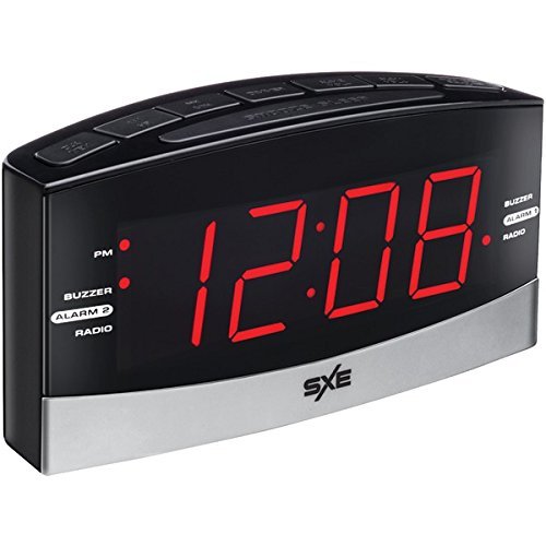 SXE SXE86007 Large Display AM/FM Dual Alarm Clock Radio