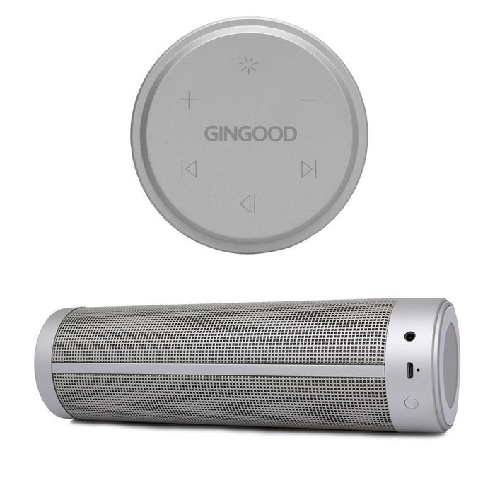 GINGOOD Touch Wireless Bluetooth V4.0 Portable Speaker with Colorful Pulsating LED Lights Silver