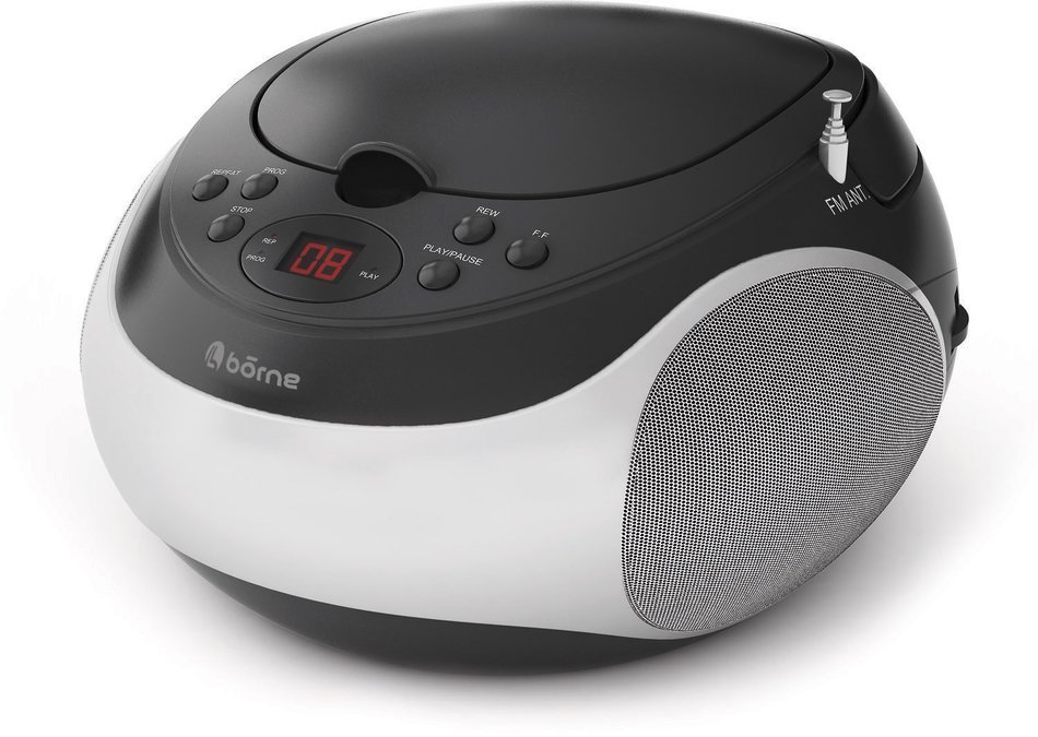 B&oacute;rne Prcd400a-BK Portable Cd Boombox with Am/fm Radio, aux-in