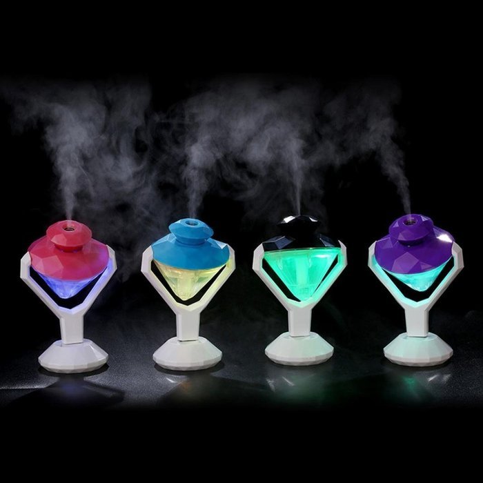 Muangan Mini Car Air Humidifier and USB Diamond Shape Aromatherapy Essential Oil Diffuser Mist Air Purifier Freshener... N5