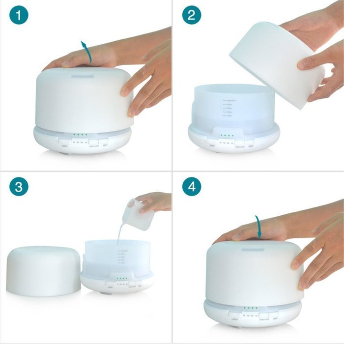 LOTOS 500ML Ultrasonic Mist Essential Oil Aromatherapy Humidifier,Perfect Christmas New Year Gift