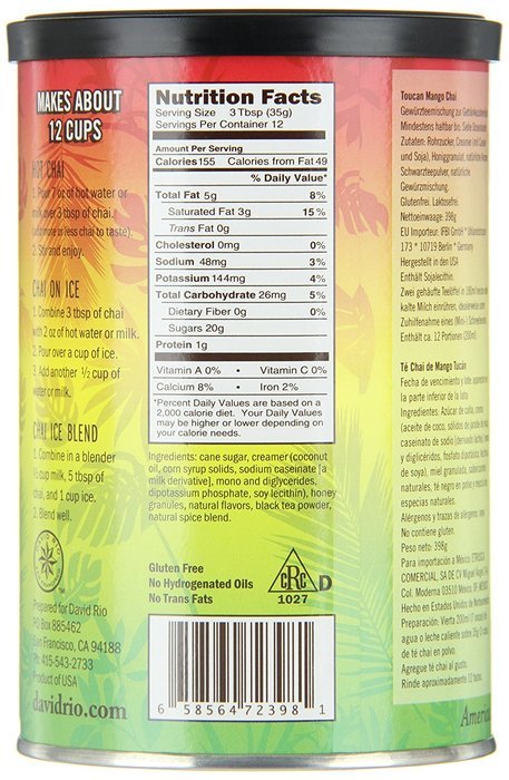 David Rio Chai Mix, Tiger Spice, 14 Ounce N23