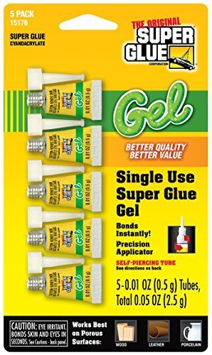Super Glue 15176-12 Glue Gel Single Use Minis Tubes (5-Pack), 5g by Super Glue