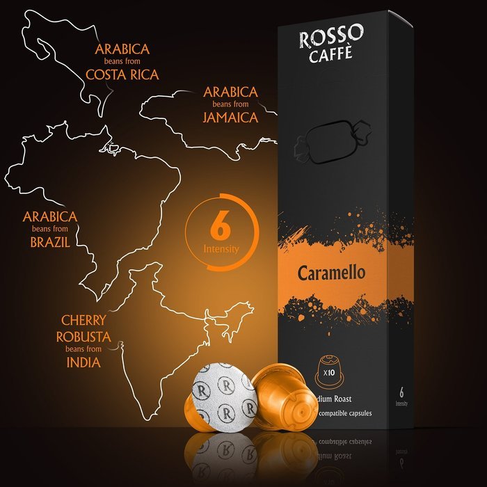 Rosso Caffe Sweet Flavors Pack for all Nespresso Original Line Machine, 60 Pods N3