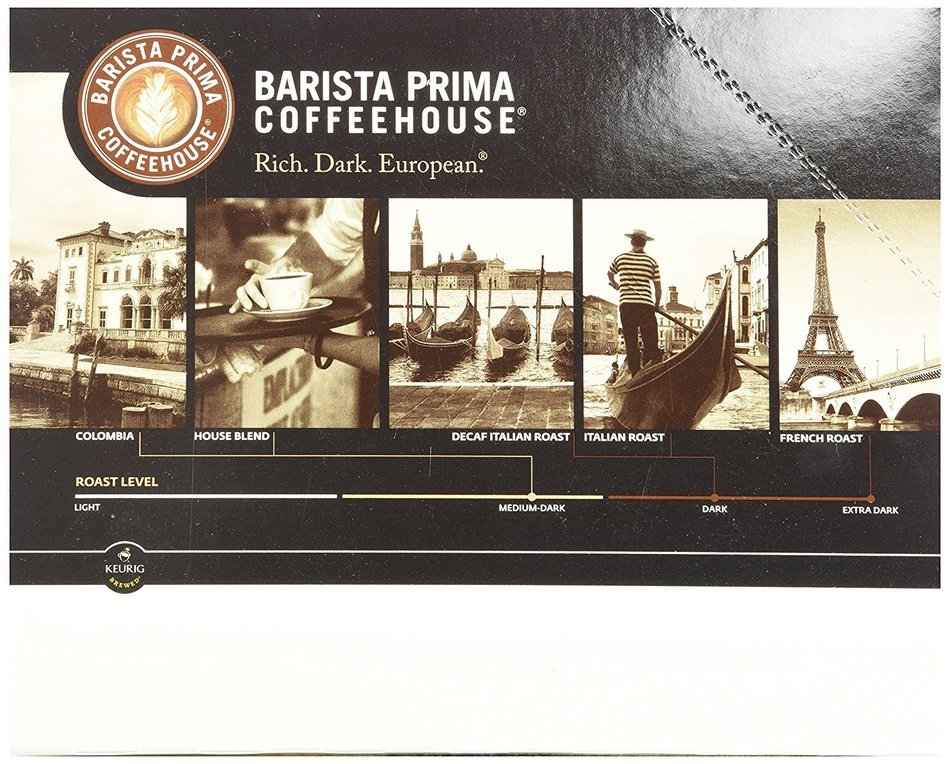 Barista Prima Decaf Coffee, Italian Roast, Rich. Dark. European., 24- Count K-Cup N7