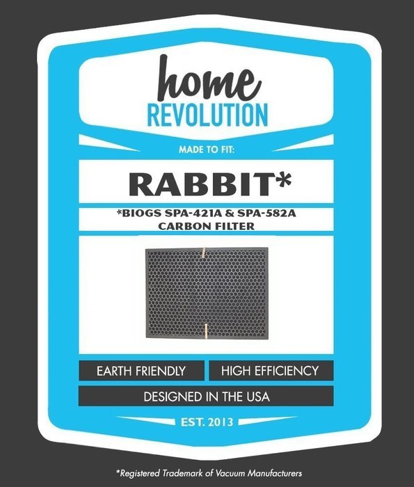 Rabbit BioGS Home Revolution Brand Replacement Carbon Filter; Fits SPA-421A & SPA-582A