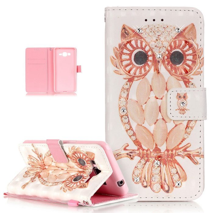 Galaxy Grand Prime Case,ikasus Shiny Glitter Diamond Colorful Art Painting PU Leather Flip Wallet Pouch Stand... N4