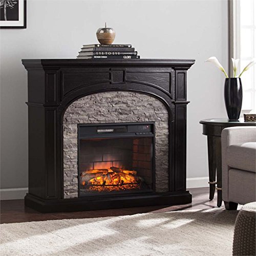 Southern Enterprises Tanaya Infrared Electric Fireplace in Ebony N4