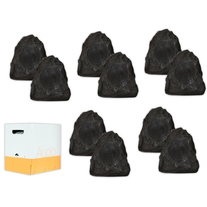 Acoustic Audio G4RS Granite Rock Speakers 5 Pair Pack and Wire Outdoor Weatherproof