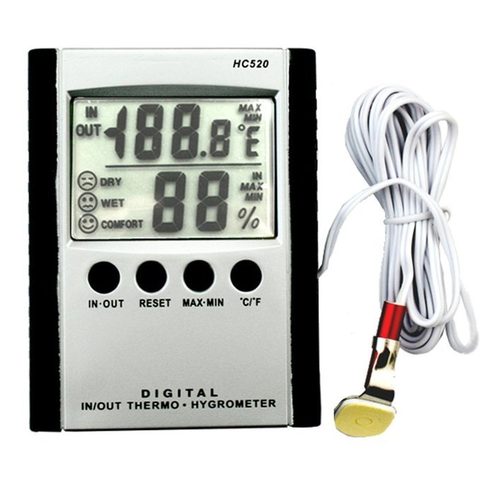 iKKEGOL LCD Digital In Out Living Indoor Outdoor Electronic Thermometer Hygrometer Humidity Meter HC520 N4