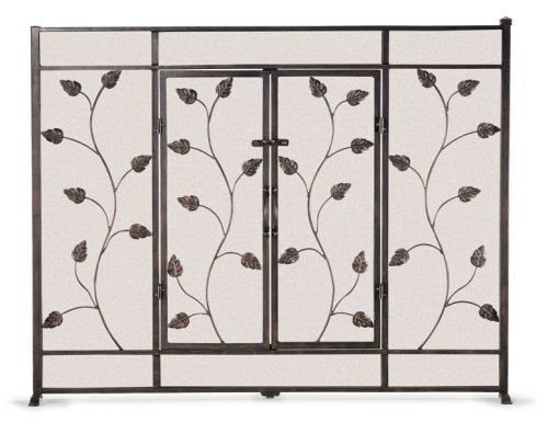 Pilgrim Home and Hearth 19330 Napa Forge Leaf and Vine Flat Screen with Doors, Black Finish