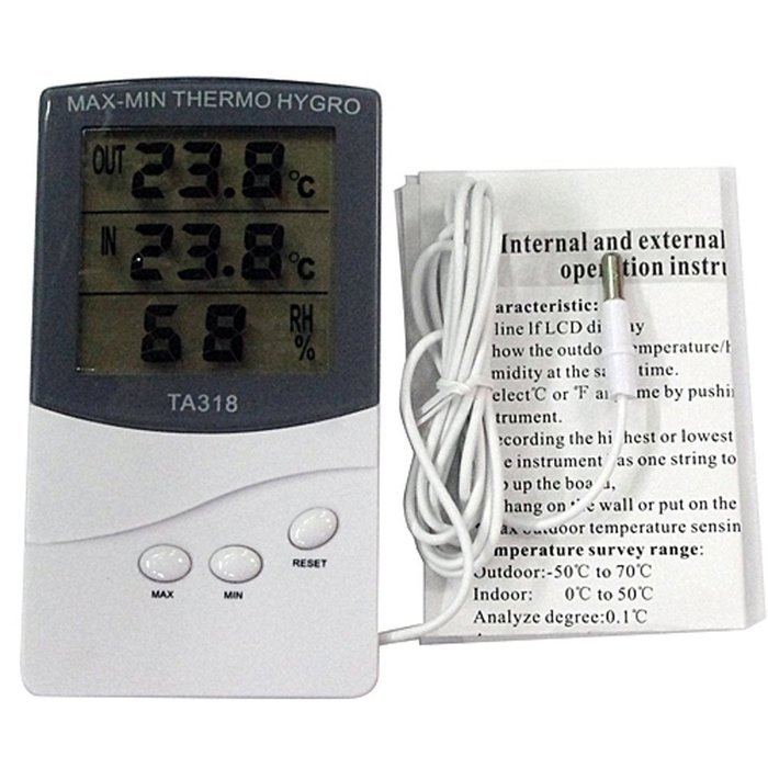 iKKEGOL LCD Digital In Out Living Indoor Outdoor Electronic Thermometer Hygrometer Humidity Meter HC520 N6